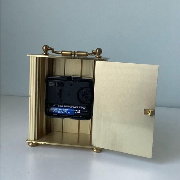 Vintage West Germany Limit Quartz floral brass carriage clock - Picture 5 of 7